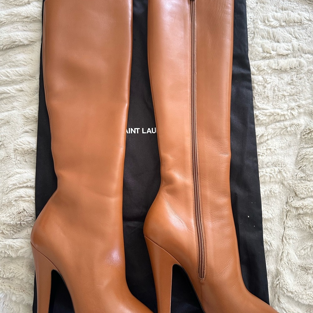 Saint Laurent Women's Tan Leather Boots